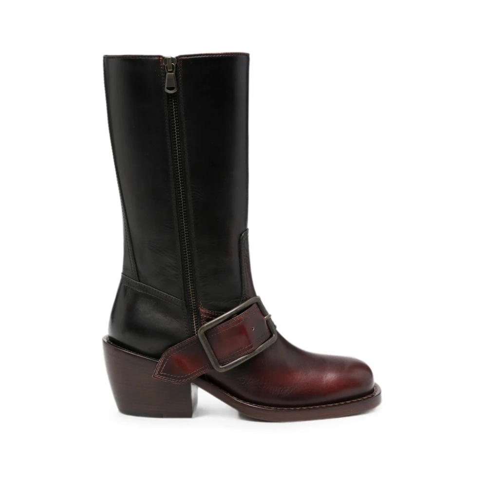 DRIES VAN NOTEN | Stivaletti con maxi fibbia in pelle spazzolata cuoio | Donna | 37 - Immagine 3