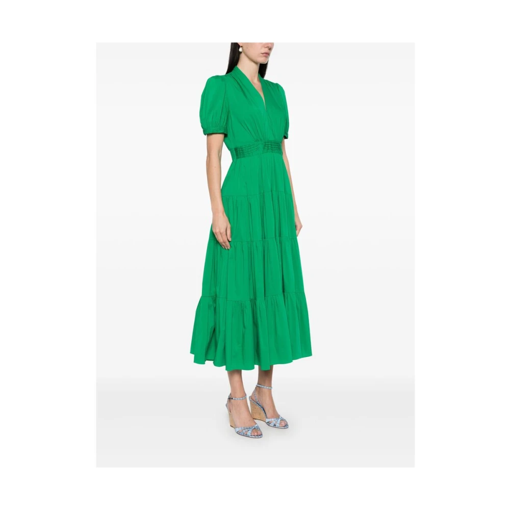 Diane Von Furstenberg Groene Gerimpelde Jurk met Elastische Tailleband Green Dames