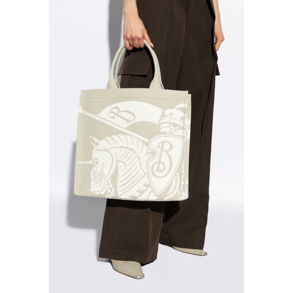 Burberry Ekd Small Shopper Tas Gray Dames