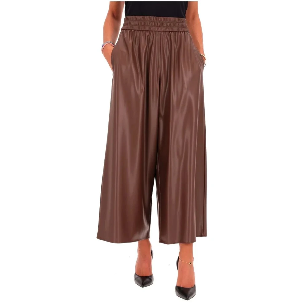 Max Mara Weekend Brun Faux Läder Gennaro Byxor Brown, Dam