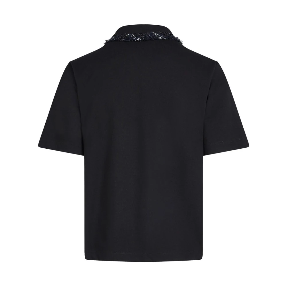 Karl Lagerfeld Polo MC Boucle Negro Cuello Combi Black Dames