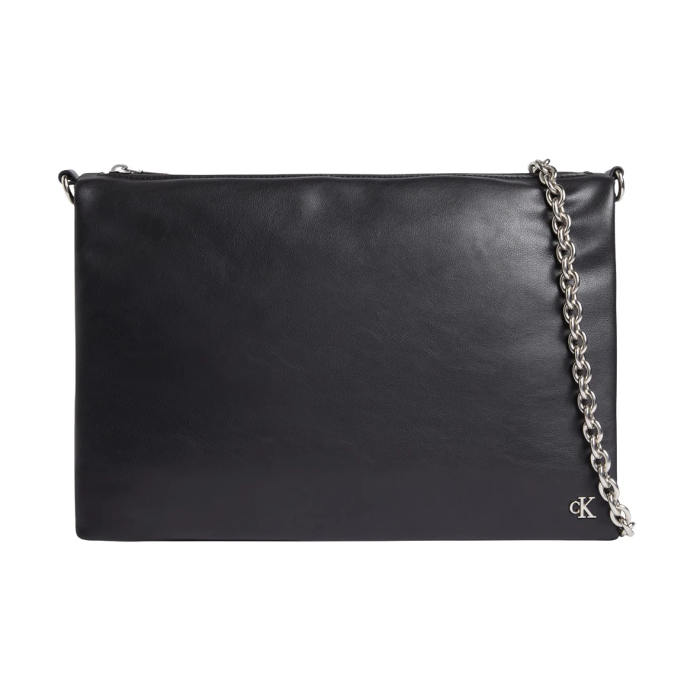 Calvin Klein Ketting Schouder Tas Lente Zomer Collectie Black Dames