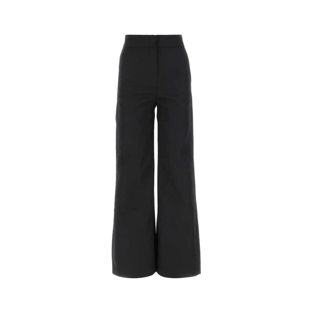 Palm Angels Wide Trousers, Female, S, Wide-Leg Tailored Trousers Black