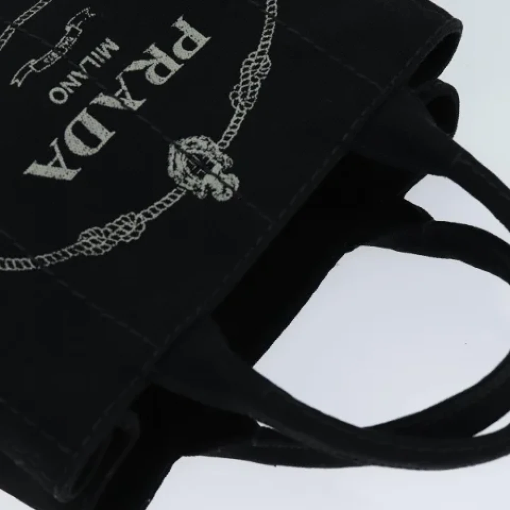 Prada Vintage Pre-owned Canvas handbags Black Dames