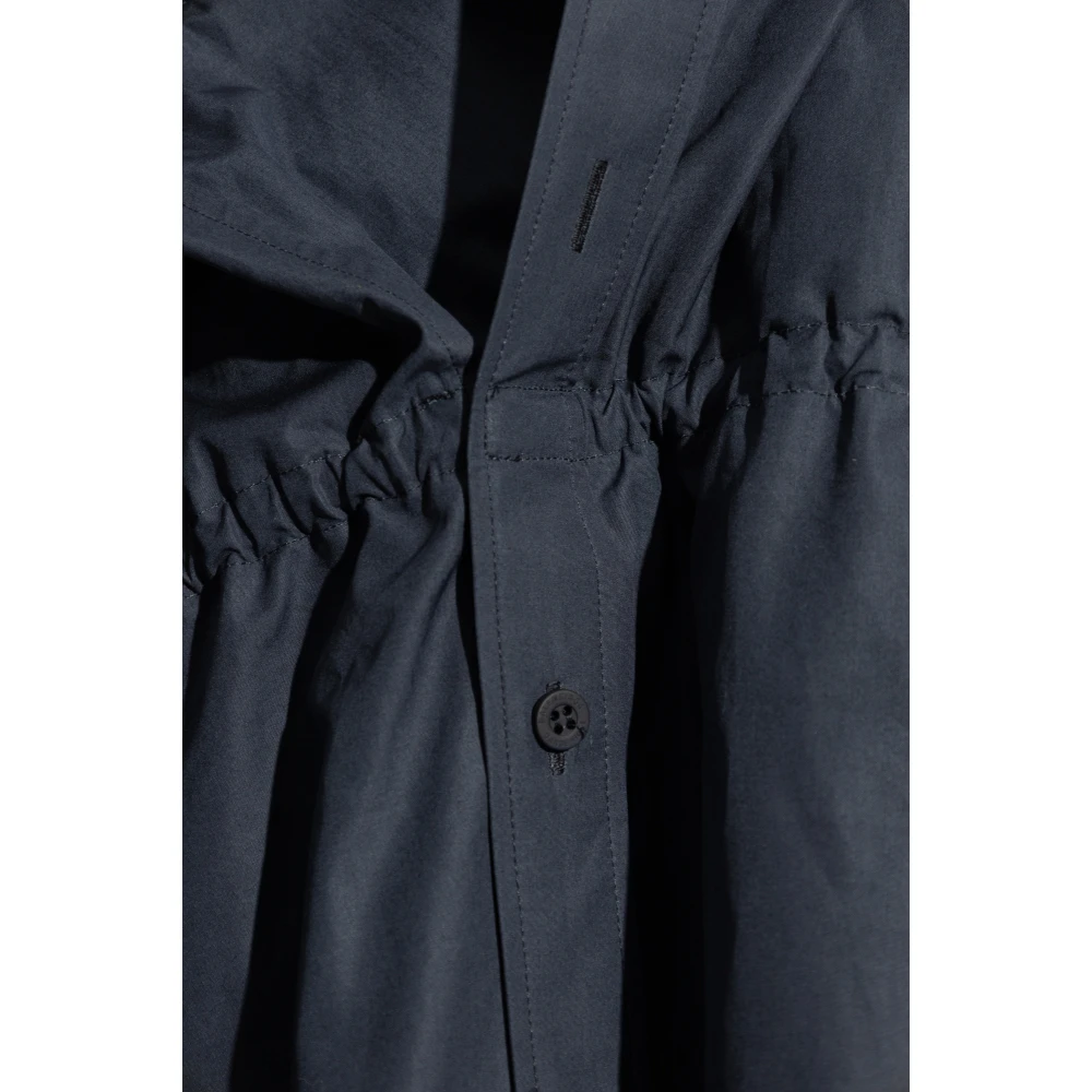 Balenciaga Katoenen Jurk met Draperie Blue Dames