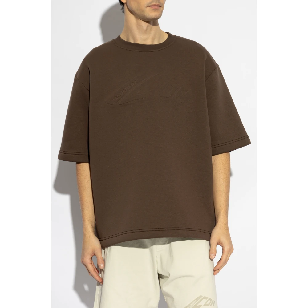 Dsquared2 T-shirt met logo Brown Heren
