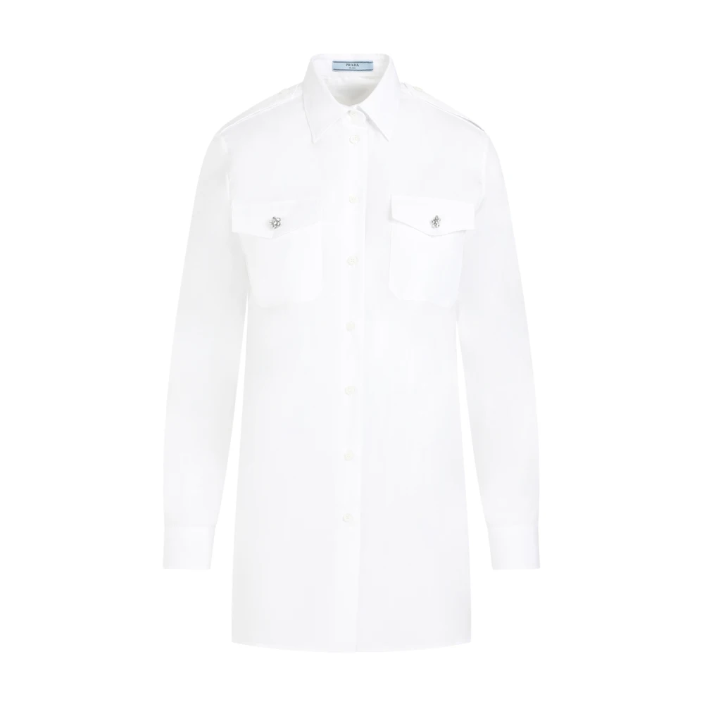 Prada Witte Katoenen Shirt Damesmode White Dames