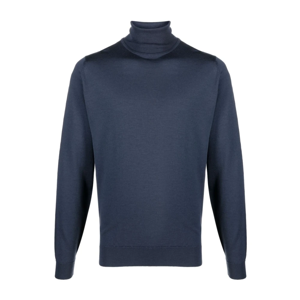 Midnight Blue Merino Roll-Neck Sweater