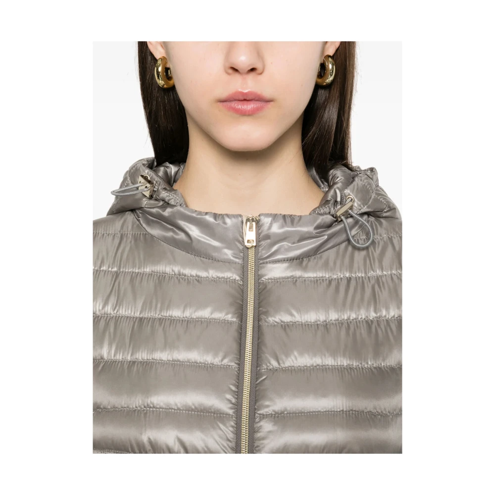 Herno Grijze Hoodie met Rits Gray Dames