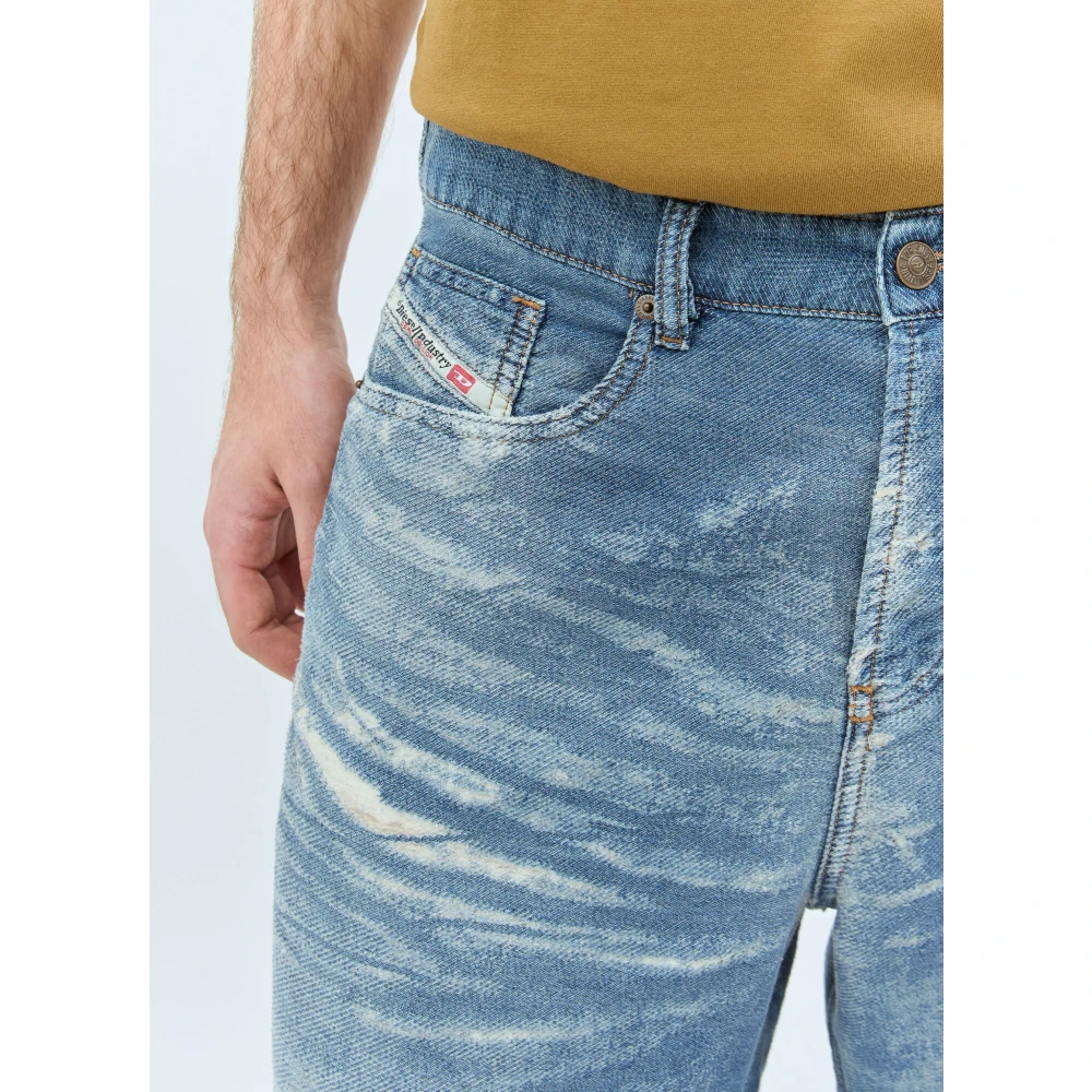 Diesel Vintage Distressed Jeans met Devoré Behandeling Blue Heren