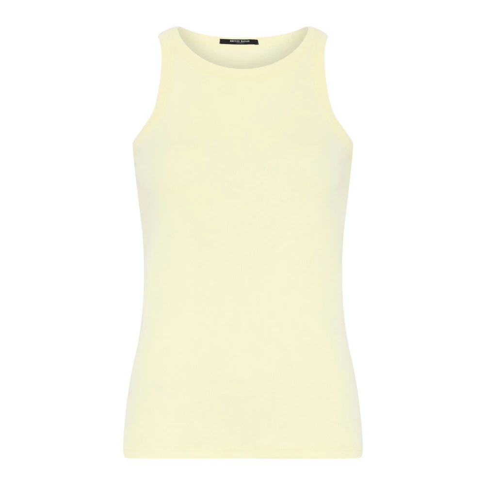 Bruuns Bazaar Rib Tank Top in Tender Yellow Beige Dames