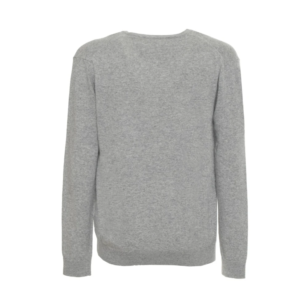 Sergio Tacchini Wollen V-hals trui met zichtbaar logo Gray Heren
