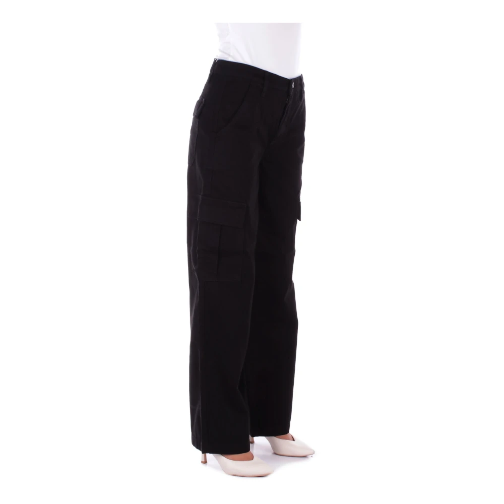 Guess Zwarte Logo Broek Rits Sluiting Black Dames