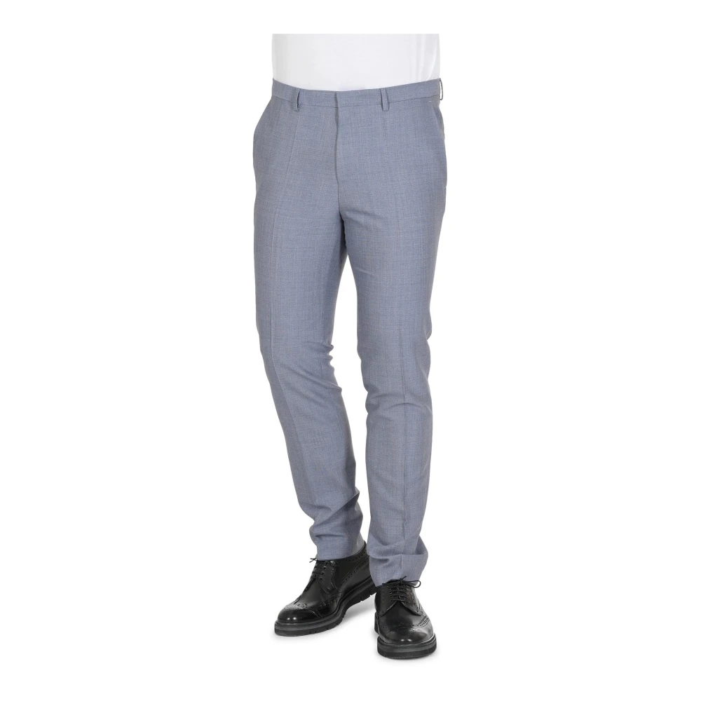 Hugo Boss Lichtblauwe Wollen Broek Blue Heren