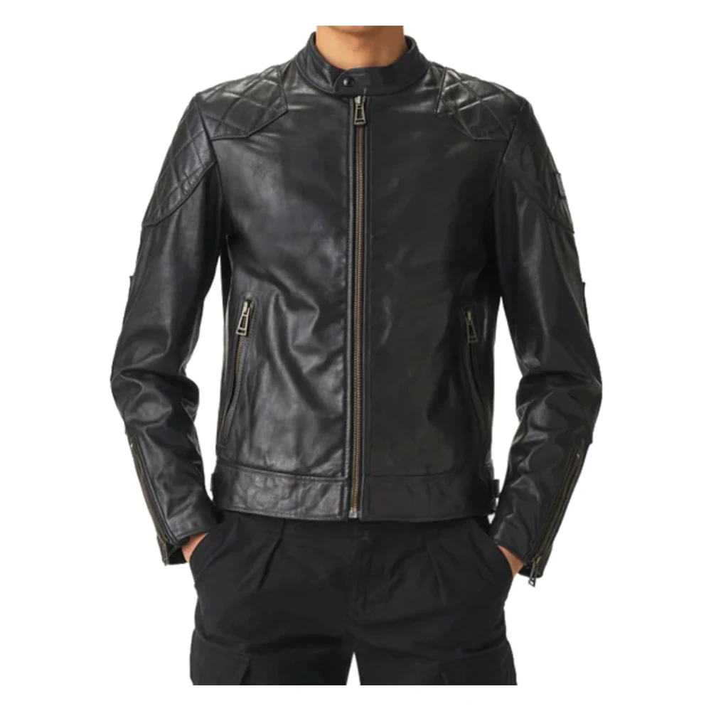 Belstaff Zwarte Leren Legacy Jas Black Heren