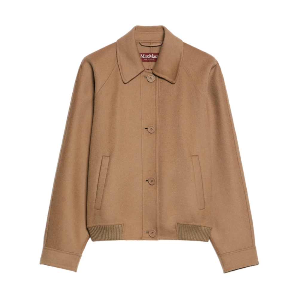 Max Mara Studio Bruine Bomberjack met Raglanmouwen Brown Dames