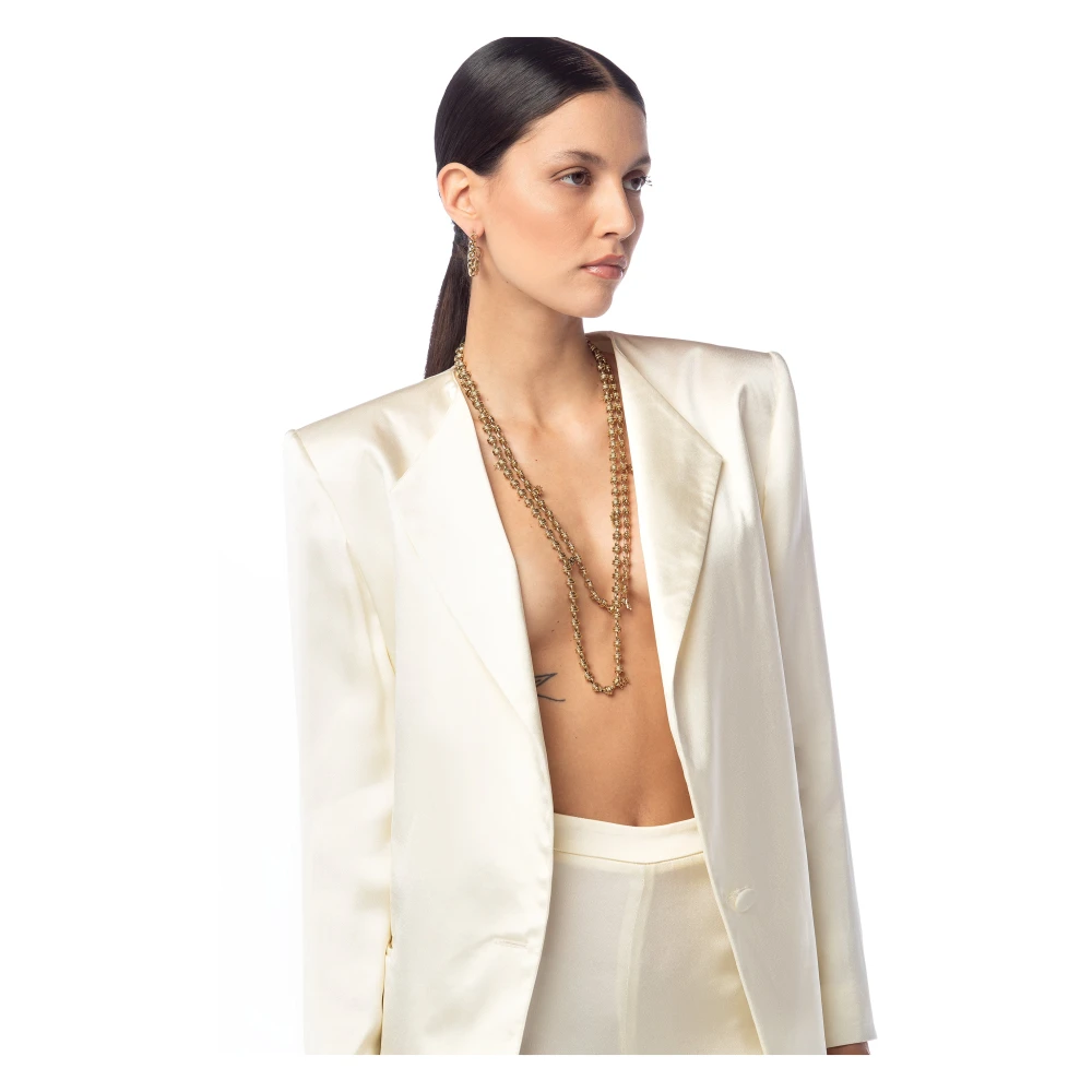 MVP wardrobe Elegante Viscose Straight Leg Broek Beige Dames