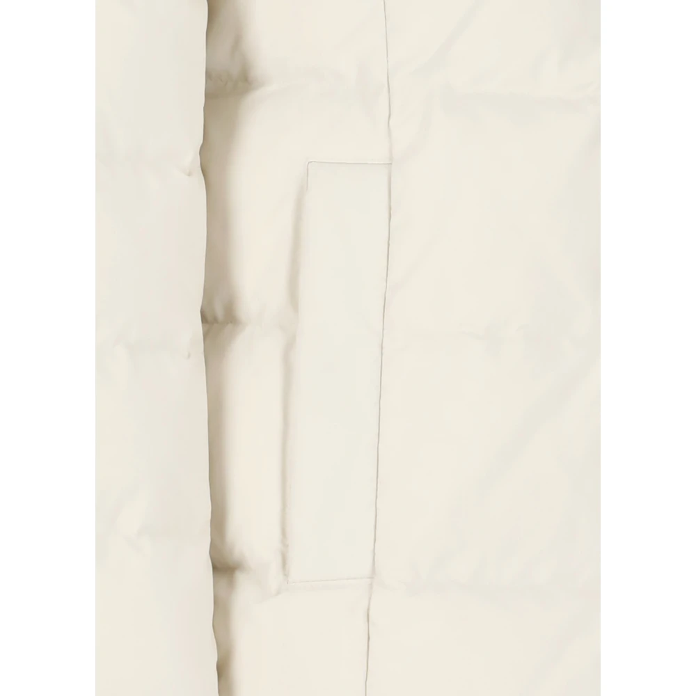 Woolrich Ivoor Gewatteerde Parka met Capuchon Beige Dames