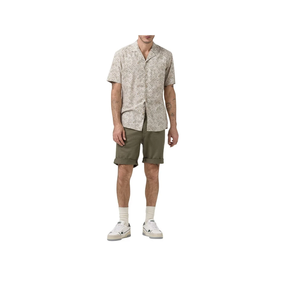 Pierre Cardin Casual Shirt P.c.- Rene Baked Clay White Heren