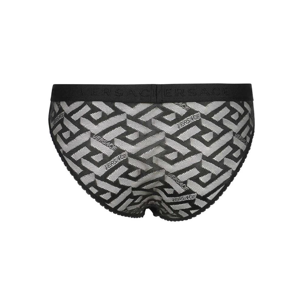 Versace Monogram Kant Slipje Black Dames