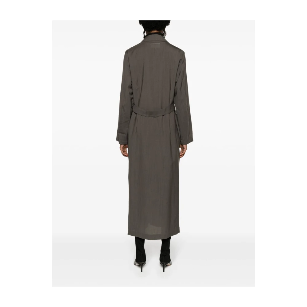 MM6 Maison Margiela Donkergrijze wollen jas Gray Dames