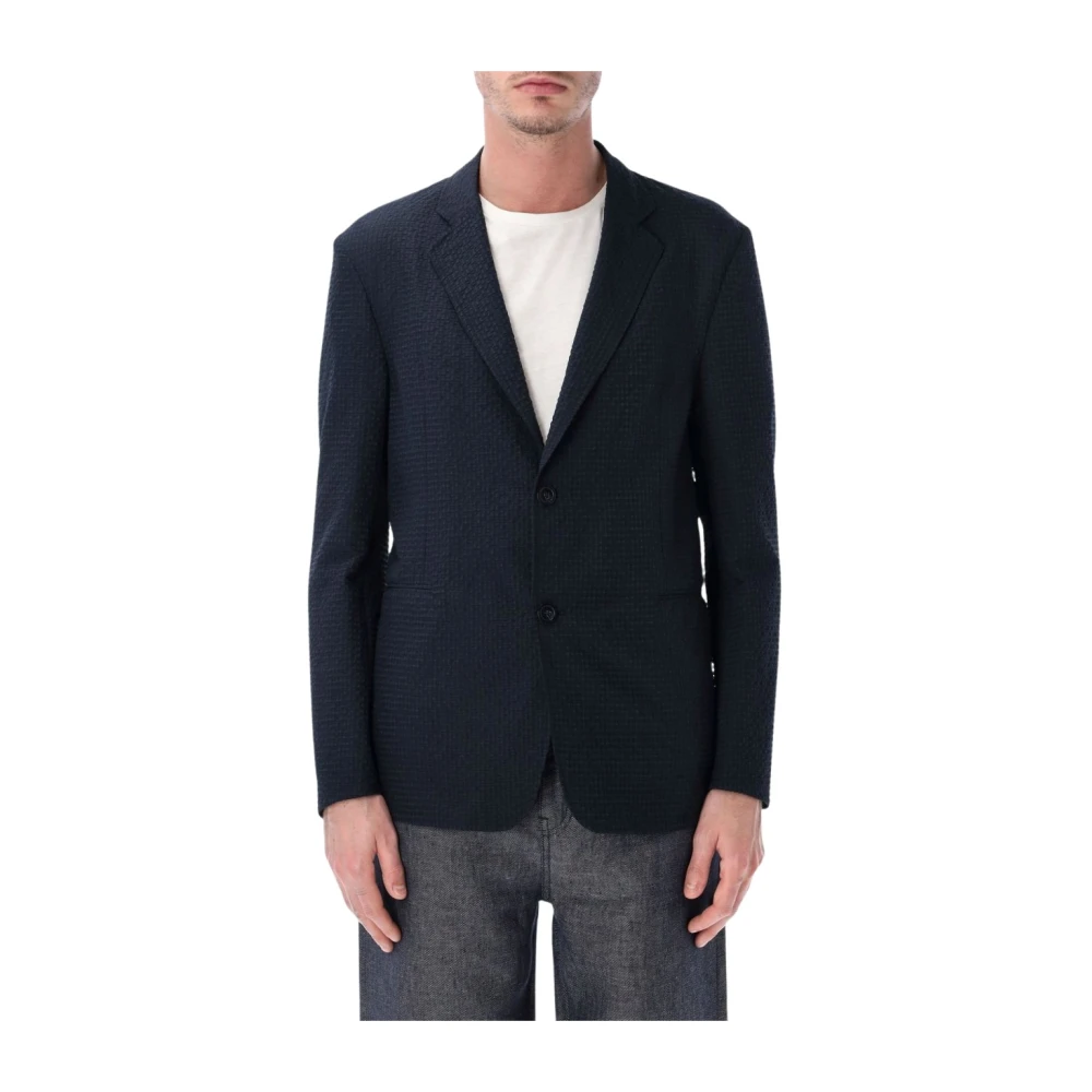 Emporio Armani Mannelijk Blauw Jassen Heren, S, Capsule Jasjes