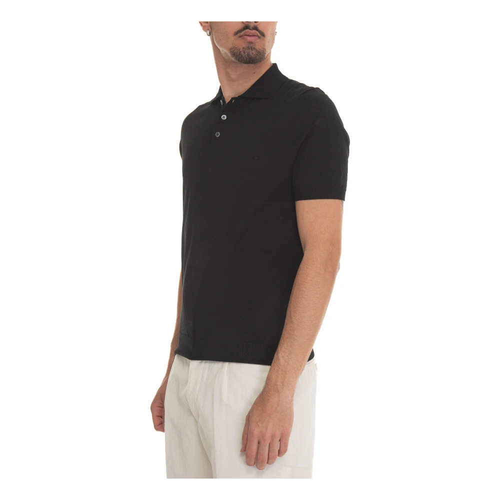 Hindustrie Lichtgewicht Katoenen Poloshirt Black Heren