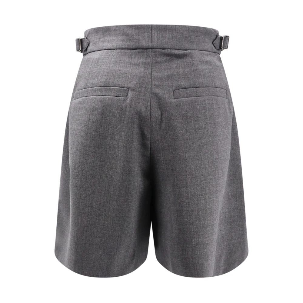 BRUNELLO CUCINELLI Wollen Bermuda Shorts met Plooien Gray Dames