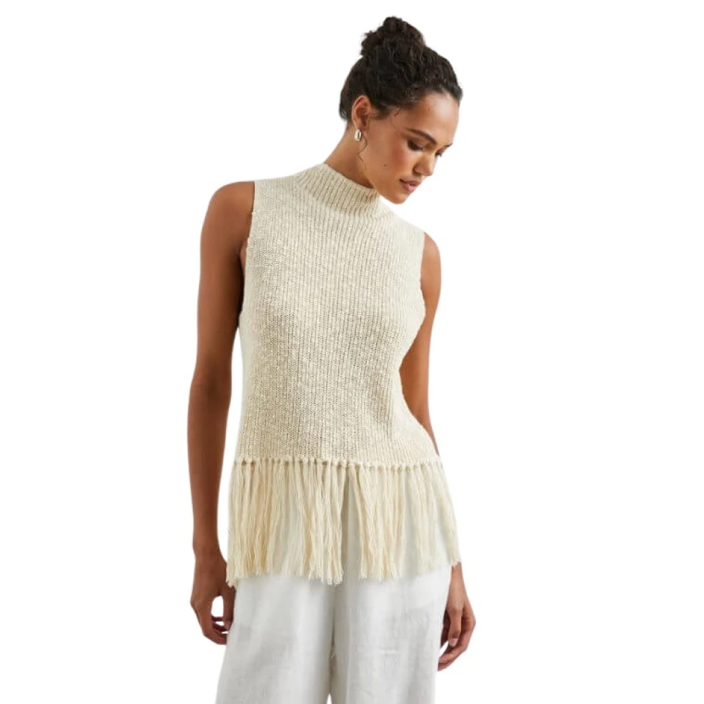 Rails Elegante Mouwloze Top met Franjes Beige Dames