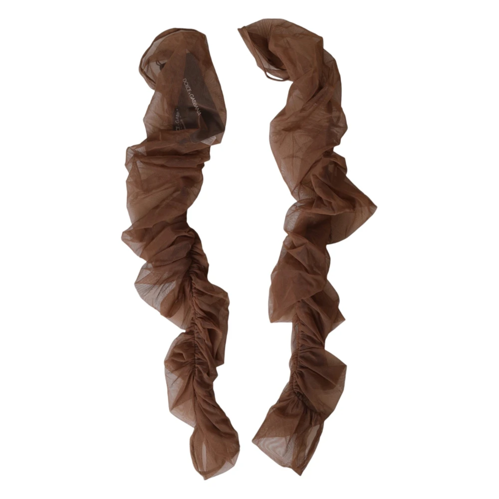 Dolce & Gabbana Women's Brown Gloves,, Fingerless Elbow Length Gloves Size 7 1/2 In