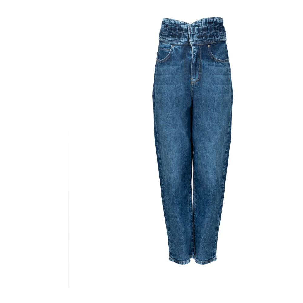 Pinko Casual geruite broek Blue Dames