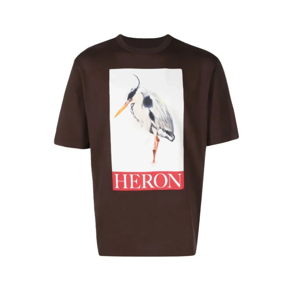 Heron Preston Bruine Heron Vogel Geschilderd T-shirt Brown Heren