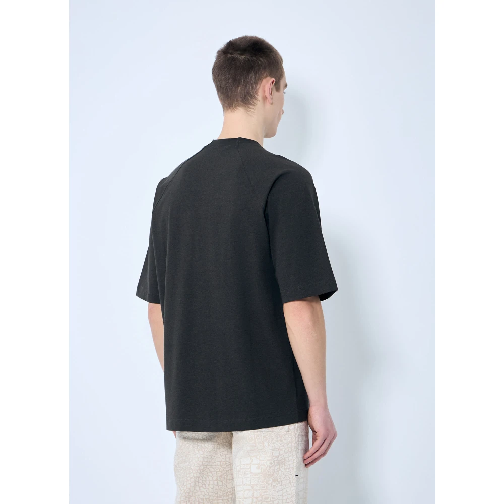 Jacquemus Logo Motief Katoenen T-shirt Brown Heren