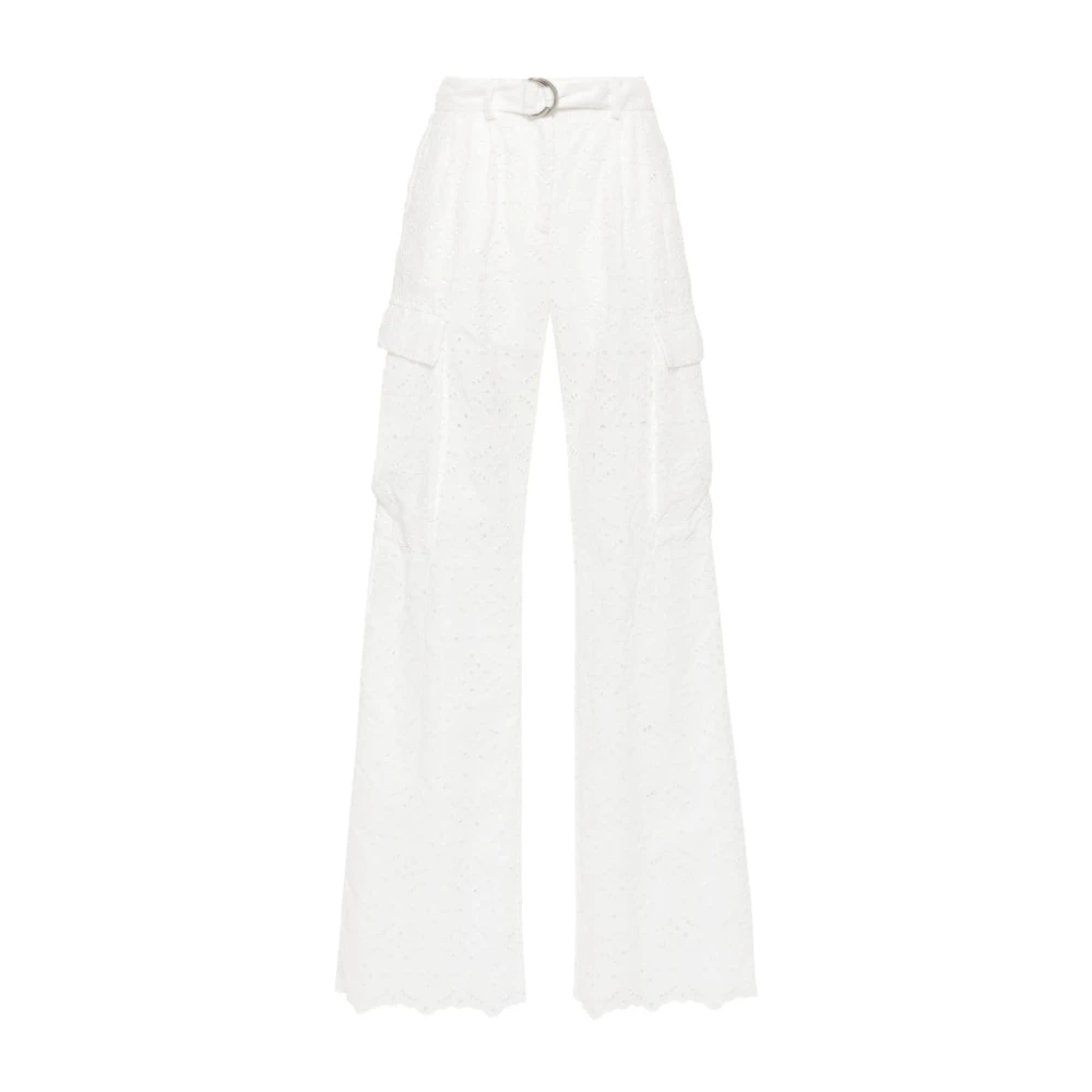 Ermanno Scervino Witte Katoenen Broderie Anglaise Broek White Dames