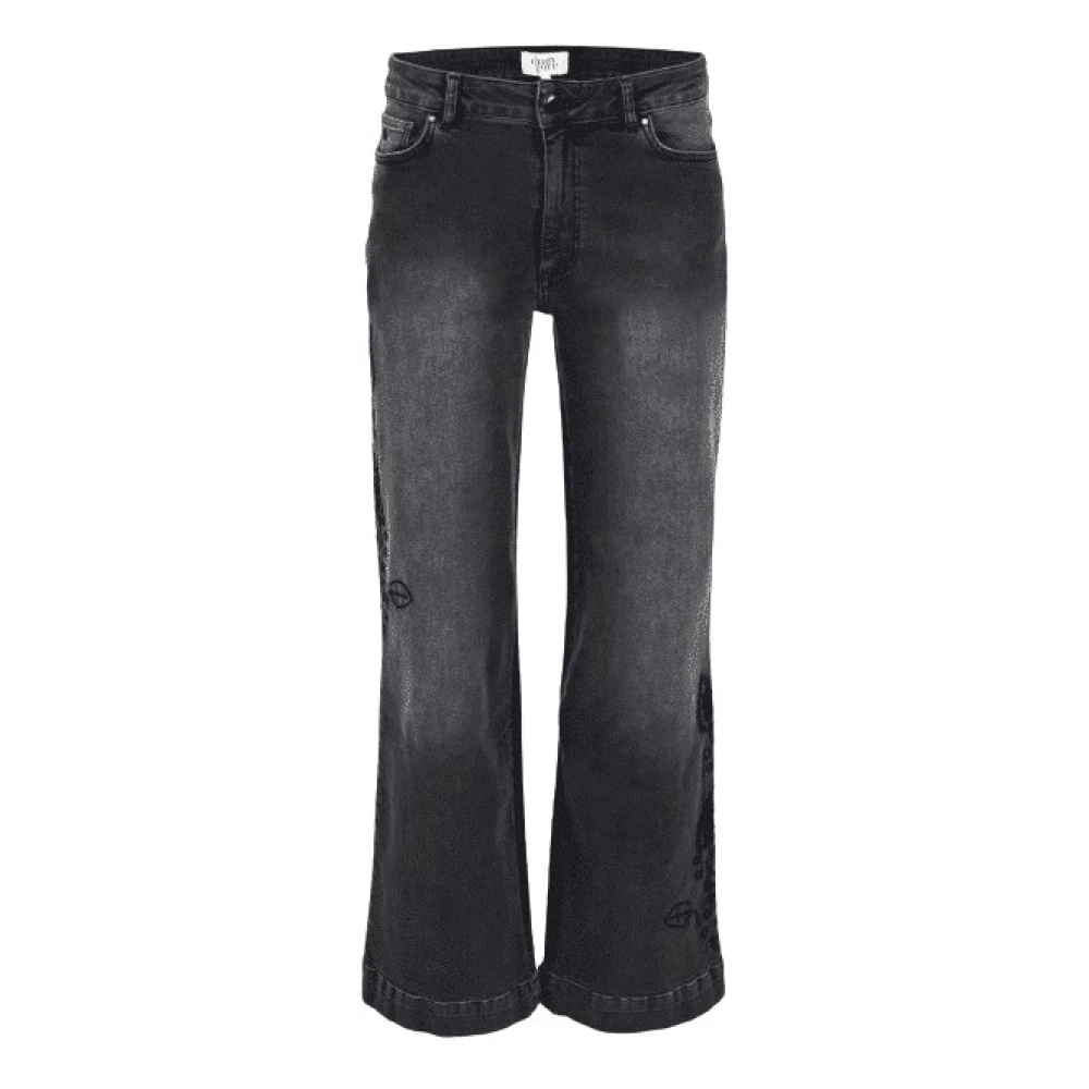 DNM Pure Retro-chique wijde pijp jeans Gray Dames
