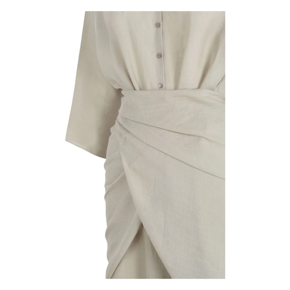 Cortana Tramonto salie groene ramie midi jurk Green Dames