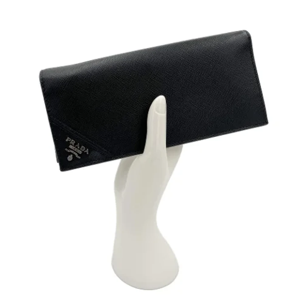 Prada Vintage Pre-owned Leather wallets Black Dames