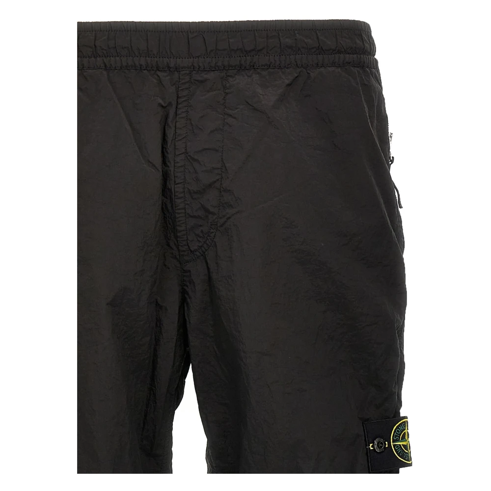 Stone Island Zwarte Broek met Ritszakken Black Heren