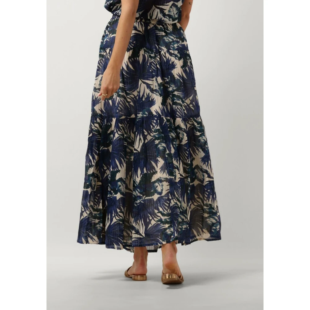 Lollys Laundry Blauwe Maxi Rok Sunsetll Stijl Multicolor Dames