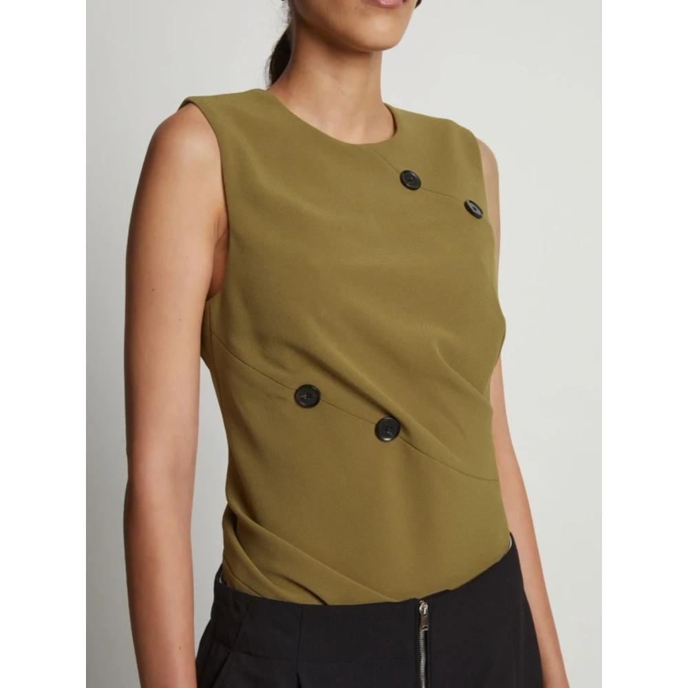 Proenza Schouler Spiral Top met Diagonale Naden Beige Dames