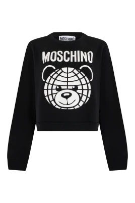 Sweatshirt med rund hals och tryck