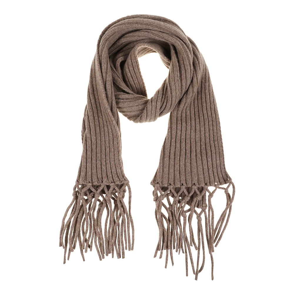 Max Mara Weekend Bruine Wollen Sjaal met Vlinderborduursel Brown Dames