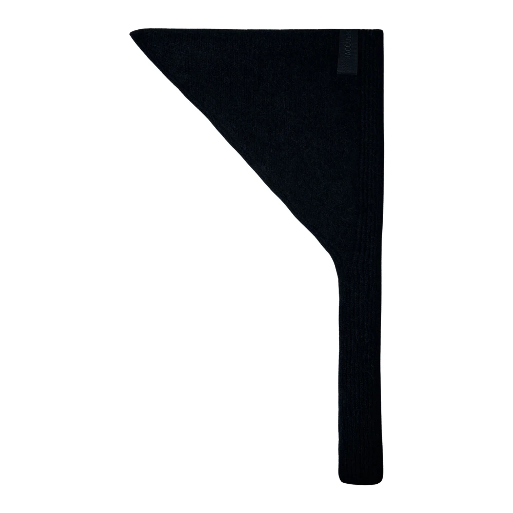 Jacquemus Unisex Black Winter Scarves, One Size, Wool-Blend Gros Grain Scarf