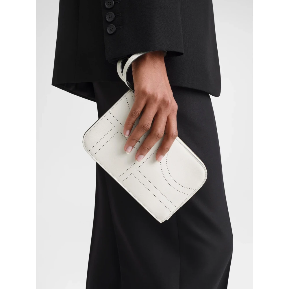 TotêMe Monogram Leren Pols Pouch Beige Dames