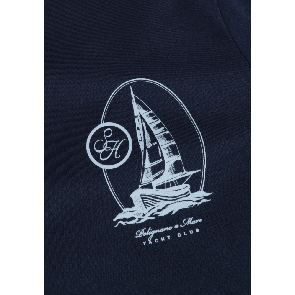 Selected Homme Heren Polo & T-shirt met Print Blue Heren