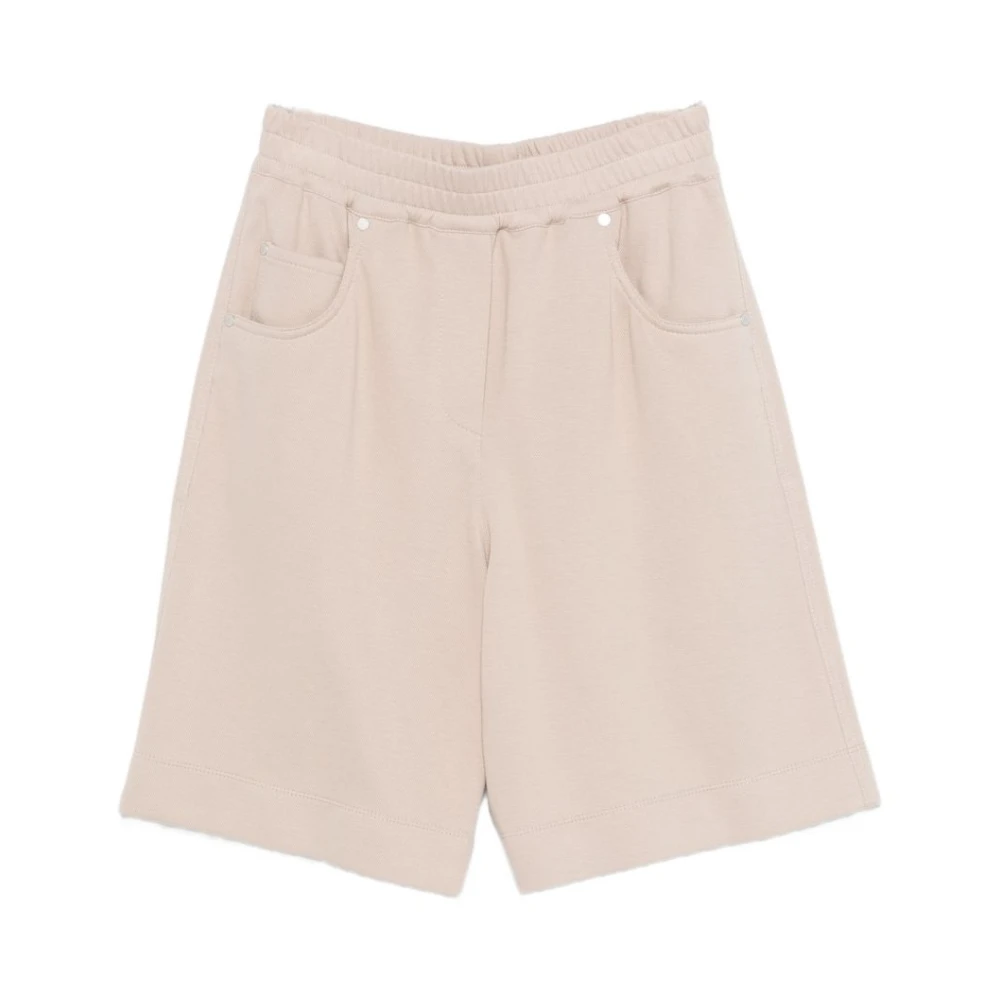 Brunello Cucinelli Women's Brown Casual Shorts, M, Elasticated Shorts