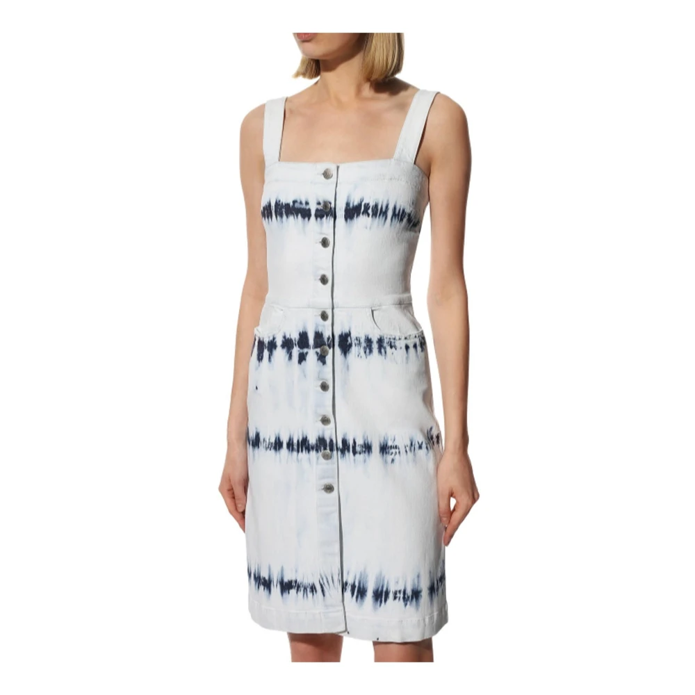 Stella Mccartney Denim Jurk met Knoopsluiting Blue Dames