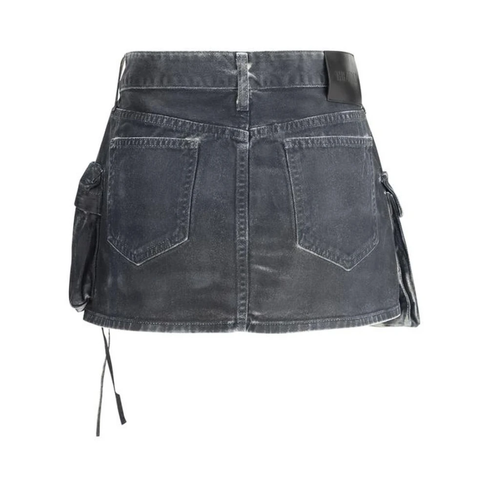 The Attico Denim Cargo Mini Rok met Zakken Blue Dames
