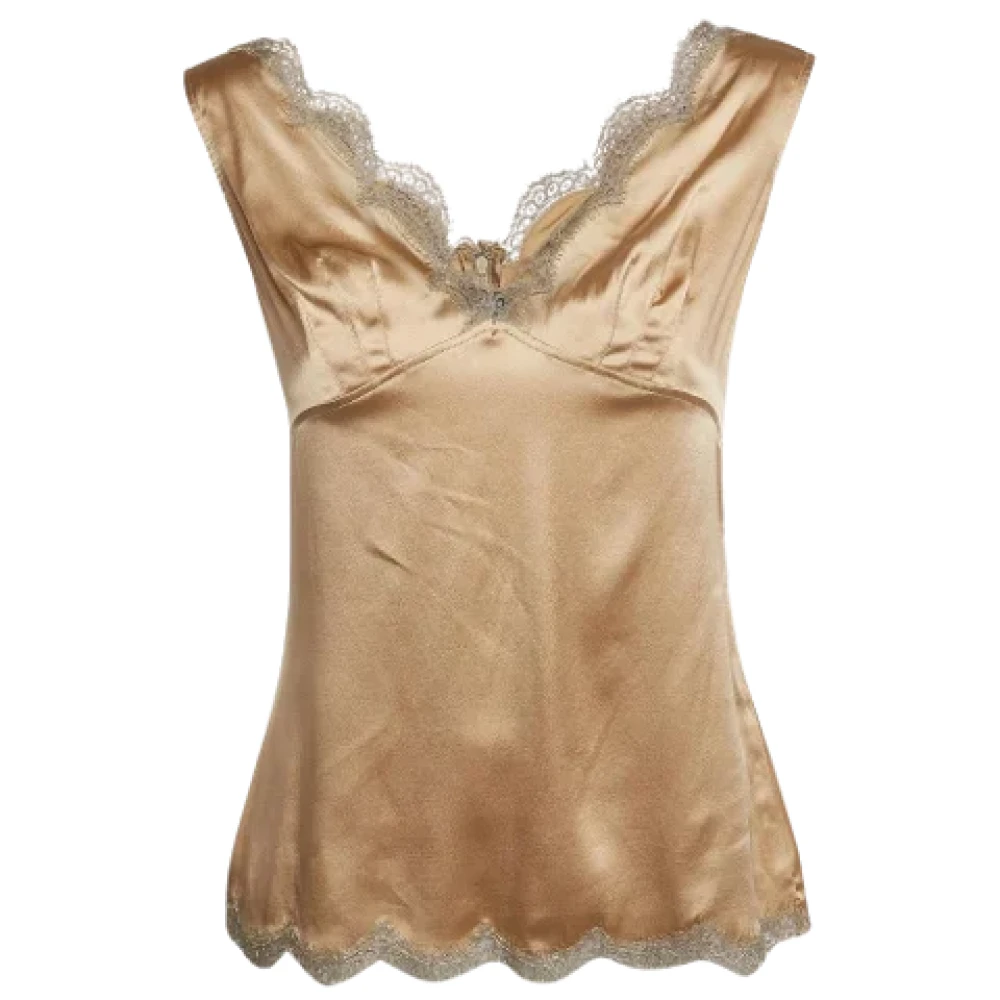 Dolce & Gabbana Pre-owned Satin tops Brown Dames