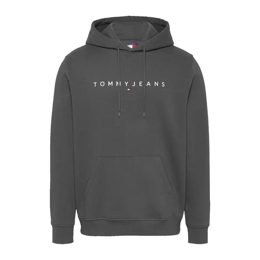 Tommy Jeans Logo Bomull Huvtröja Gray, Herr